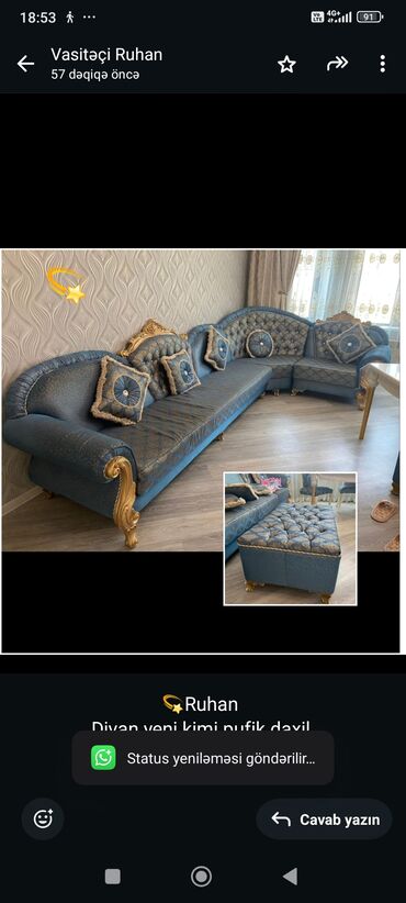 Sifarişlə çarpayılar: Künc divan, İşlənmiş