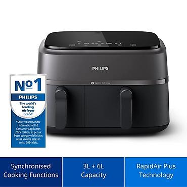 Mətbəx texnikası: PHILIPS iki bölməli NA350/00 Airfryer – RapidAir Plus texnologiyası — 2