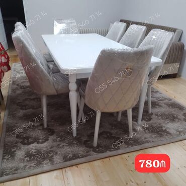 Masa və oturacaq dəstləri: Qonaq otağı üçün, Yeni, 6 stul