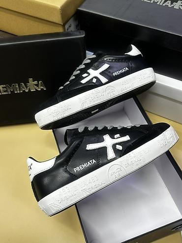 Кроссовки и спортивная обувь: Кроссовки Premiata White Air - Модель: низкие кеды из гладкой белой — 9