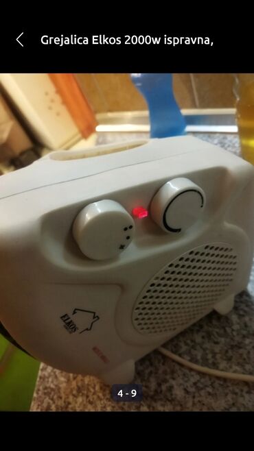 Kaloriferi: Grejalica elkos duvaljka 2 brzine plus ventilator. 2000w. Lepo — 5