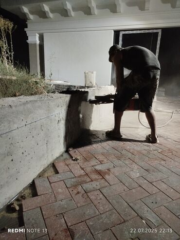 Beton işləri: Səssiz tozsuz səliqəli kəsim. Beton katlavan monolit kubik — 7