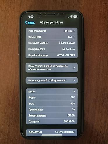 Apple iPhone: IPhone Xs Max, Б/у, 512 ГБ, Черный, Чехол, 62 % — 4