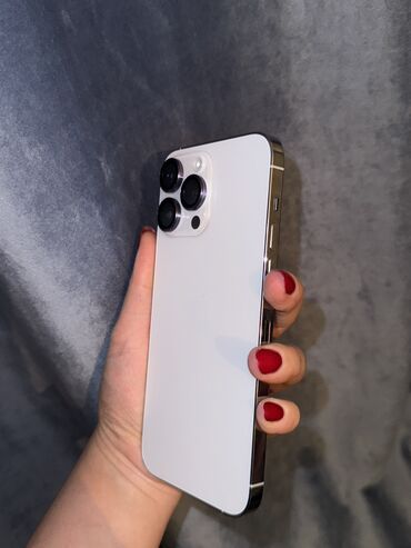 продаю айфон 14 про макс: IPhone 14 Pro Max, Скидка 10%, Б/у, 128 ГБ, Matte Silver, Защитное стекло, Чехол, 87 %