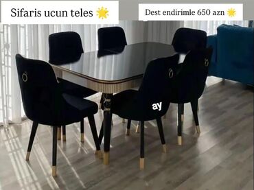 Столы: Для гостиной, Новый, 6 стульев