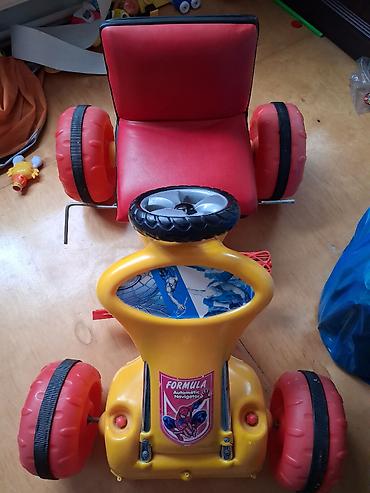 balaca uşaq maşınları: Uşaq pedallı maşın – “Formula” temalı - Rəng: sarı gövdə, qırmızı — 1
