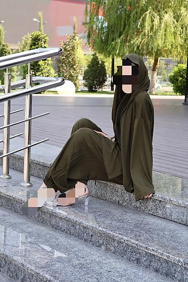 Айымдардын кийими: Женский комплект в стиле мусульманской одежды, цвет хаки. Новая — 3