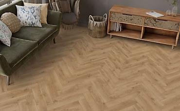 ağ yolka: Balıqlar Sümüklü (Herringbone) Dizayn Laminat/Parket Döşəmə - Təbii — 6