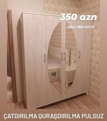 4 qapili niva satisi: Гардеробный шкаф, Новый, 4 двери, Распашной, Прямой шкаф, Азербайджан