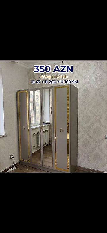 ağ qapı: Ağ rəngdə çox bölməli geyim dolabları 1) Model 1 - Ölçü: 200 × 160 × — 10