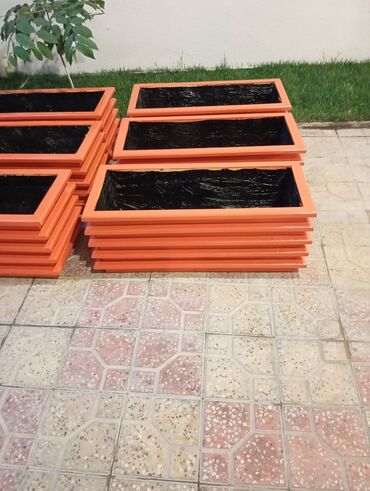 Bitkilər üçün dibçəklər: Gül qabları taxtda — 10