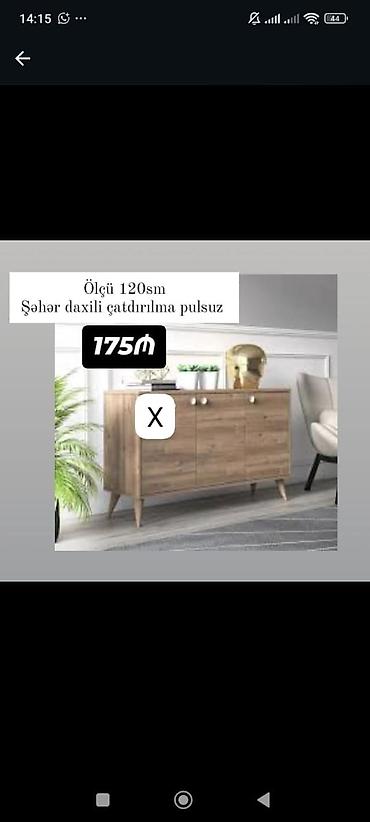 Komodlar: - Məhsul: Aşağı tumbalı komod - Ölçü: 120 sm (eni) - Dizayn: Təbii — 1