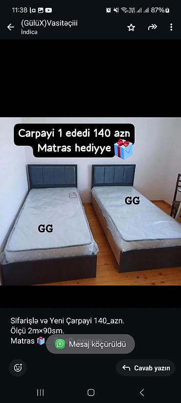 matras üzlüyü: Birnəfərlik, Bazasız, Pulsuz matras, Siyirməsiz — 4