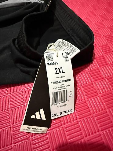 поясь: Мужской спортивный костюм, 2XL, Adidas, Новый, цвет - Черный, Самовывоз — 8