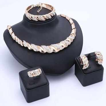 Setovi nakita: Set: Minđuše, Narukvica, Ogrlica, Materijal: Hirurški čelik — 27