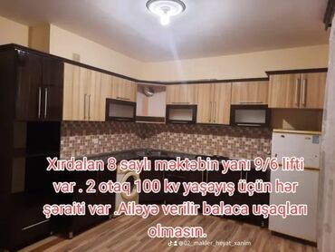 азербайджан недвижимость продажа: Xırdalan 8 saylı məktəbin yanı 9/6 lifti var . 2 otaq 100 kv yaşayış