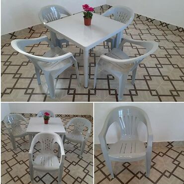 Bağ, çöl masa və oturacaq dəstləri: Stol-stul desti 6 neferlik set - 145 AZN 4 neferlik setde var - 85 — 8