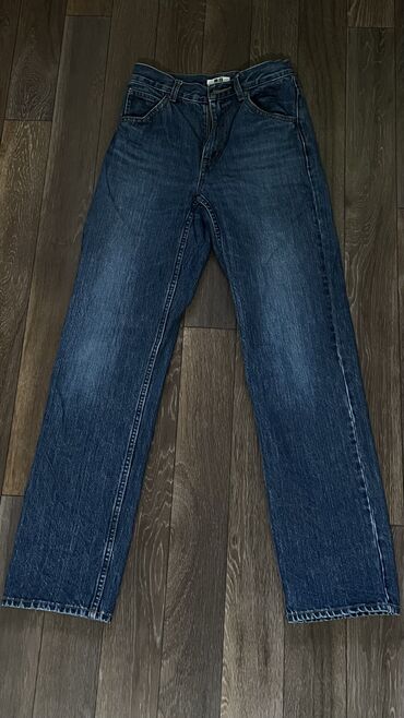 женские джинсы: Прямые, Uniqlo, Средняя талия
