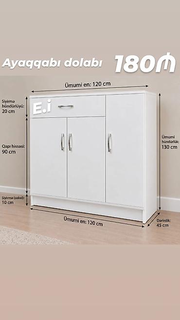 Ayaqqabı dolabı — 180₼ - Ölçülər: ümumi en 120 sm, ümumi hündürlük