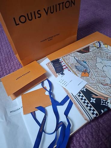 сумка винтажная: Платок Louis Vuitton Carré 80 - Материал: 100% шелк (по ярлыку) - — 5