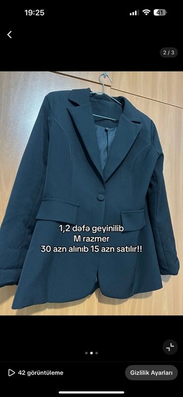 cins pencekler 2022: Qadın üçün tünd rəngli klassik blezer - Ölçü: M - Dizayn: qələm