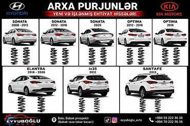 Hyundai və Kia üçün arxa purjunlar – yeni və işlənmiş ehtiyat