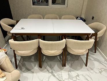 ag tut: Masa və stul dəsti - Dizayn: Minimalist və müasir üslub. Ağ rəngli — 1