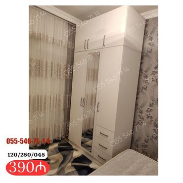 Dolablar: Yeni, 3 qapılı Düz dolab, Qarderob, paltar dolabı