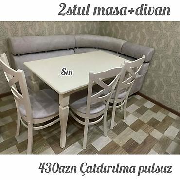 masa ev: ✔️Sifarişlə✔️ *✔️Kuxna üçün dest 1 masa 2 stul künc divan dəsti✨✨* ✔️ — 8