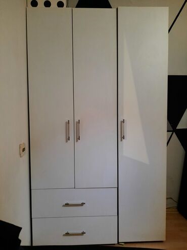 organizer za ormar: Three-wing wardrobe, Plywood, color - White, Used
