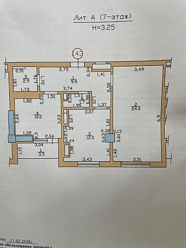 жк vegas: 2 комнаты, 64 м², Асанбай мкр Элитка, 7 этаж, Евроремонт — 3