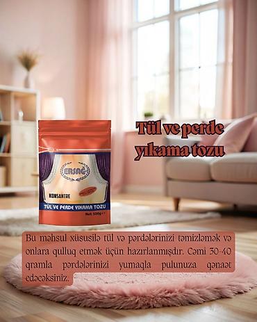 Бытовая химия: ERSAĞ Konsantre Tül və Pərdə Yuma Tozu – 500 q - Xüsusi olaraq tül və — 1