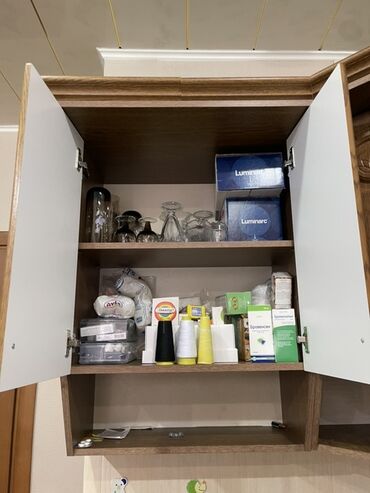 Mətbəx mebeli: Mətbəx üçün üst asma dolablar dəsti - Material: ağac fakturalı — 9