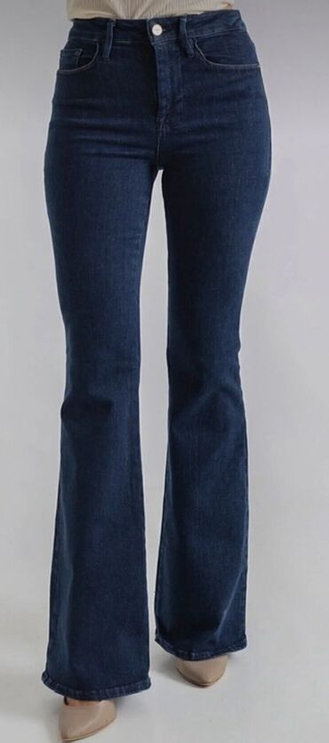 женские сумки мешок: Yeni etiketi uzerinde qadınlar üçün tünd göy rəngli denim şalvar -