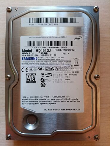жесткий диск 160 гб цена: Накопитель, Б/у, Samsung, HDD, 3.5", Для ПК
