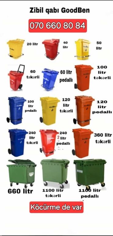 Tullantı qabları: Zibil vedre goodbin tekerli qapaqli zibil qabi goodbin tekerli qapaqli — 14
