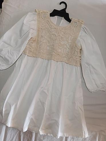 Haljine: Bela haljina sa heklanim prslukom - Model: bela pamučna/platnena — 8