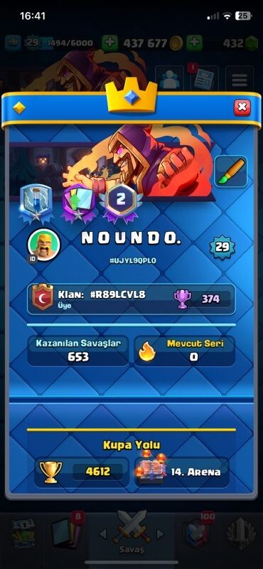 hazir hicab: Clash Royale hesabı – NOUNDO. - Oyun səviyyəsi: 29 - Kupa Yolu: 4612