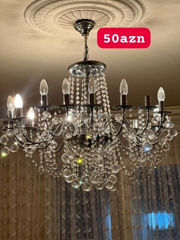 qonaq otagi ucun lusturlar: Çılçıraq, 8 lampa, Xrustal