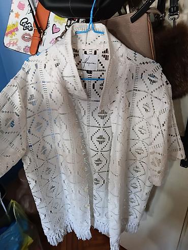 Košulje: Bela heklana košulja/kimono sa resama - Materijal: mrežasta heklana — 5