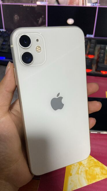 redmi note 10 цена в бишкеке: IPhone 11, Колдонулган, 128 ГБ, Ак, Коргоочу айнек, Каптама, Куту, 73 %