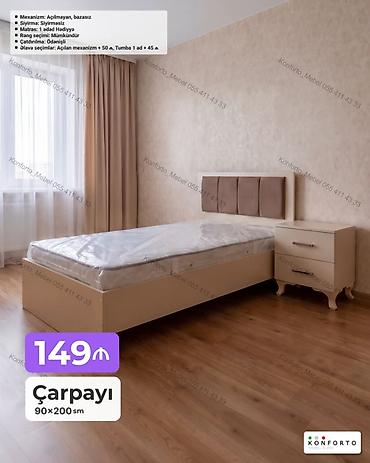 Çarpayı – 90×200 sm - Mexanizm: açılmayan, bazasız - Sıyırma