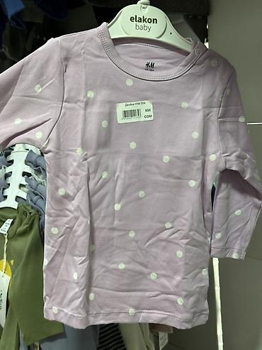 в горох: Детская лонгслив-футболка H&M для малышей. - Цвет — 1