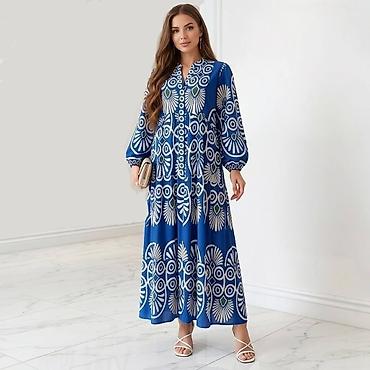 Haljine: Maksija haljina sa printom – boho elegancija - Kroj: duga, široka — 4