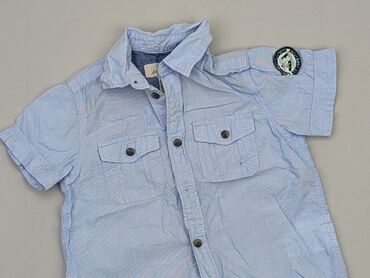 bluzki bawełniane krótki rękaw: Koszula 2-3 lat, stan - Bardzo dobry, wzór - Jednolity kolor, kolor - Błękitny