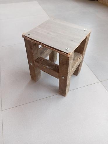 bağ ucun stollar: Məhsul: Taxta taburet/kiçik oturacaq - Material: Tamamilə taxtadan — 3