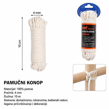 KMT pamučno uže 2406248 Opis: - Višenamensko pamučno uže za ručne