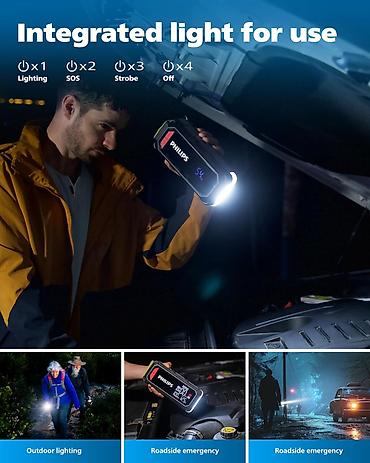 Avtomobil akkumulator zaryadkalari: PHILIPS 2300A Jump Starter 🔋 Philips Avtomobil Jump Starter – Güc — 6