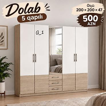 5 qapılı garderob (model: G_1) - Ölçü: 200 × 200 × 47 sm - Qiymət lalafo.az -da 5 qapılı garderob (model: G_1) - Ölçü: 200 × 200 × 47 sm - Qiymət