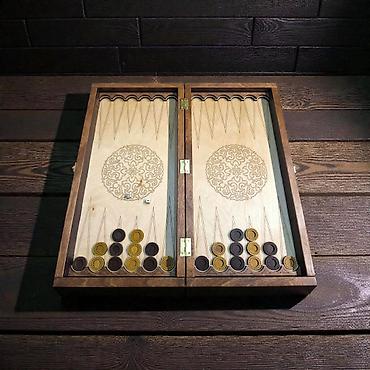 Настольные игры: Деревянный набор «Шахматы/Нарды 2-в-1» в резном футляре-книге. - — 11